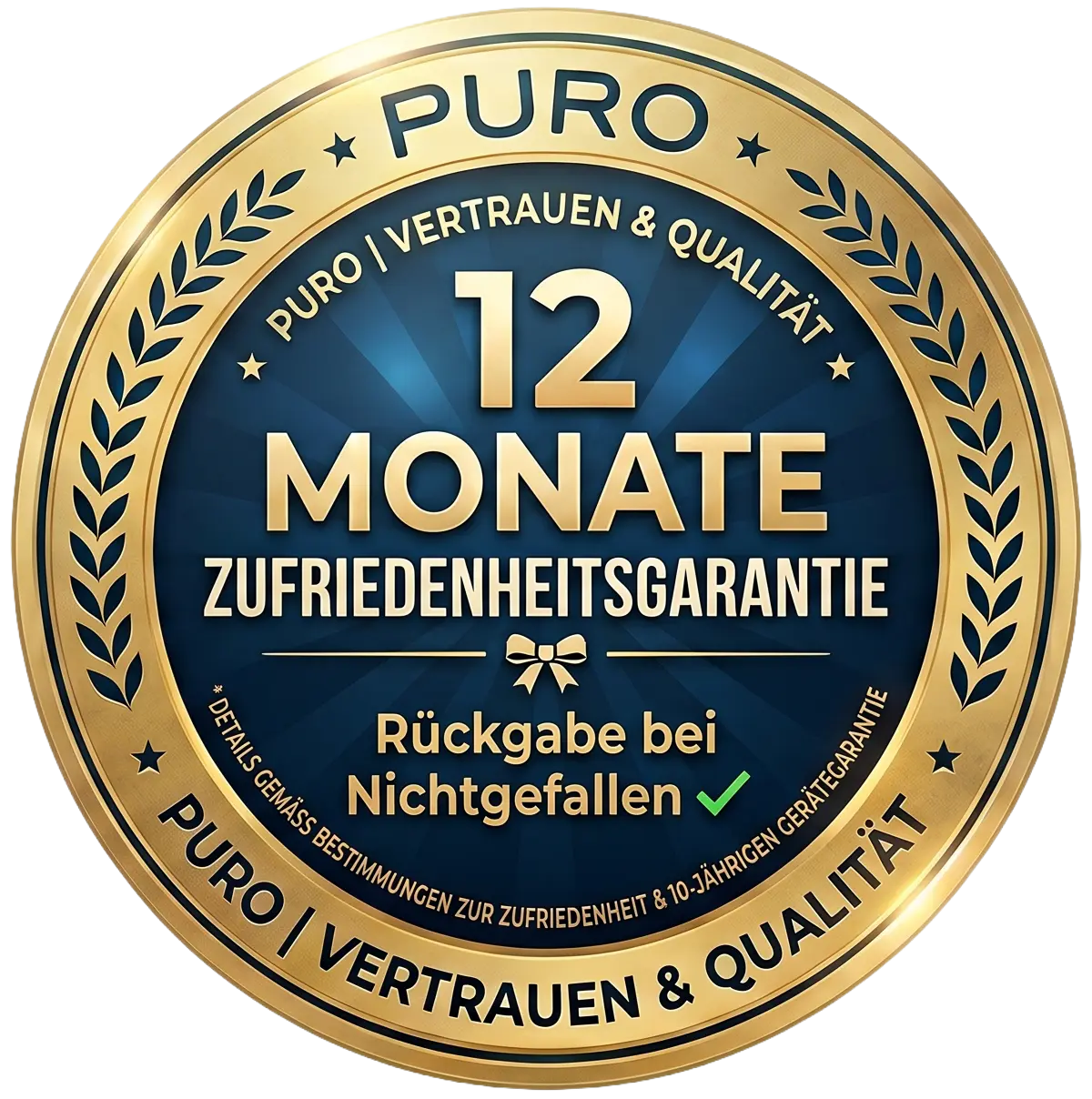 12 Monate Zufriedenheitsgarantie